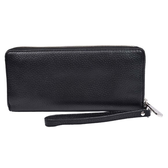 MICHAEL KORS Black Leather Long Zippered Wallet Wristlet - Picture 8 of 12